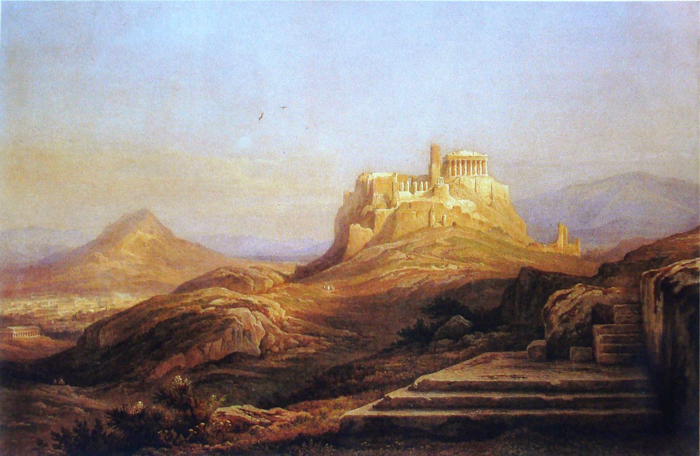 Painting depicting the ruins of the Acropolis of Athens after the 1687 siege