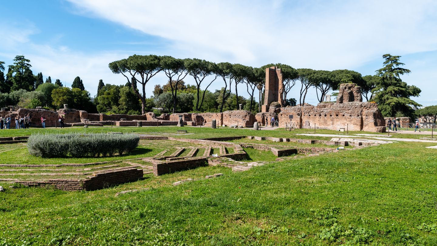 ancient ruins on the palatine hill in rome