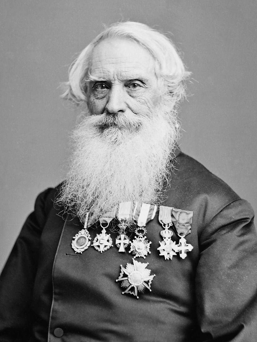 Portrait of Samuel Morse, inventor of the telegraph and Morse code