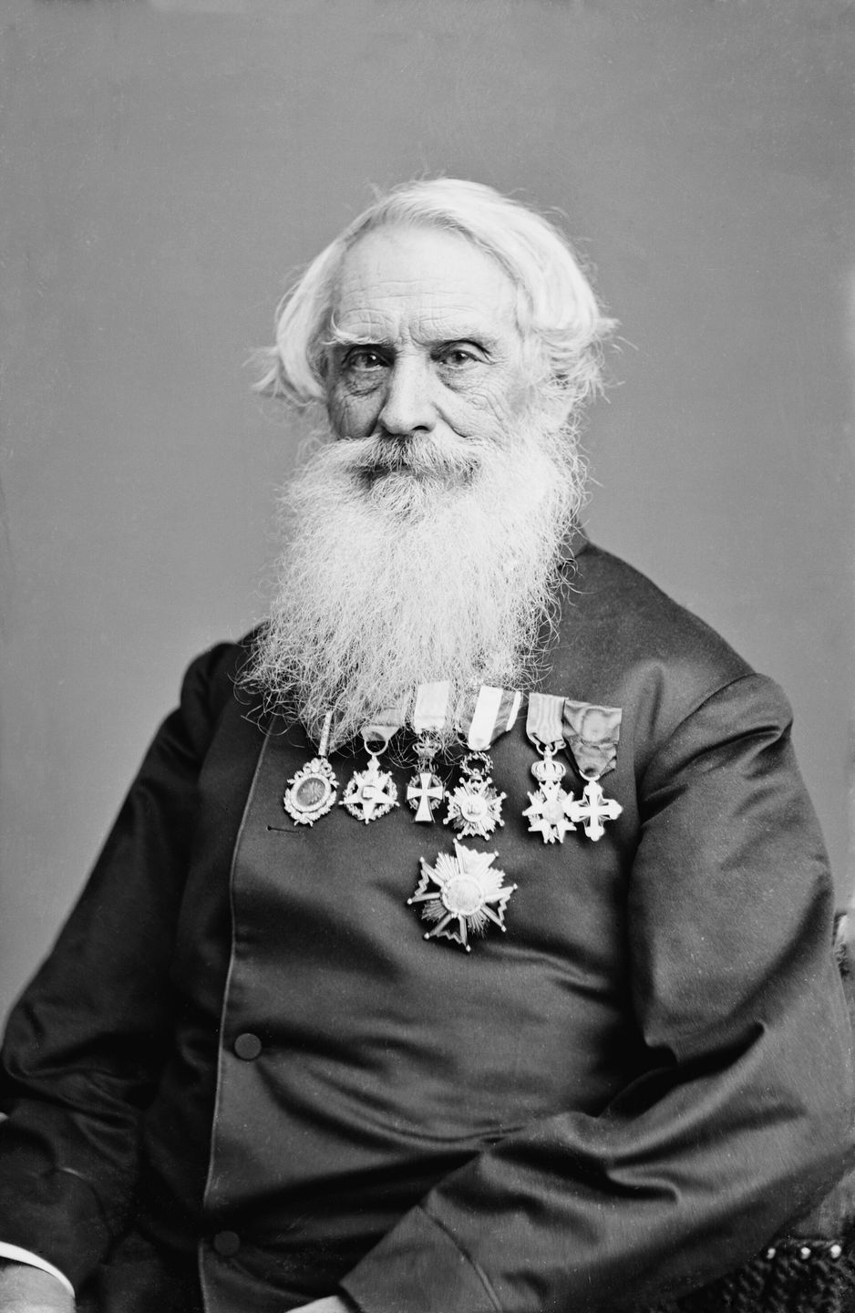 portrait of samuel f. b. morse, american painter and inventor of the telegraph and morse code