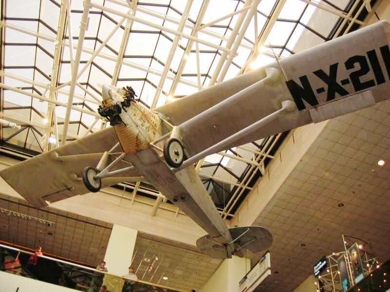 the spirit of st. louis on display at the smithsonian national air and space museum