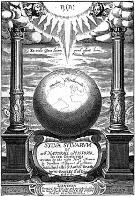 frontispiece of francis bacon's sylva sylvarum