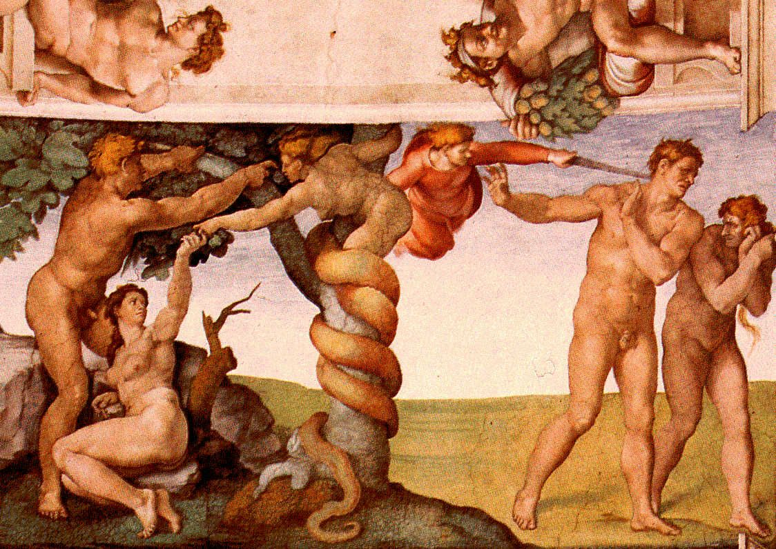The Temptation and Fall of Adam and Eve, a panel from the Sistine Chapel ceiling