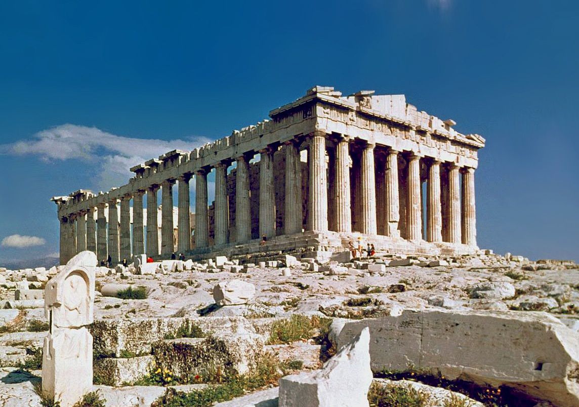 The Parthenon on the Acropolis of Athens, showing the damage from the 1687 explosion