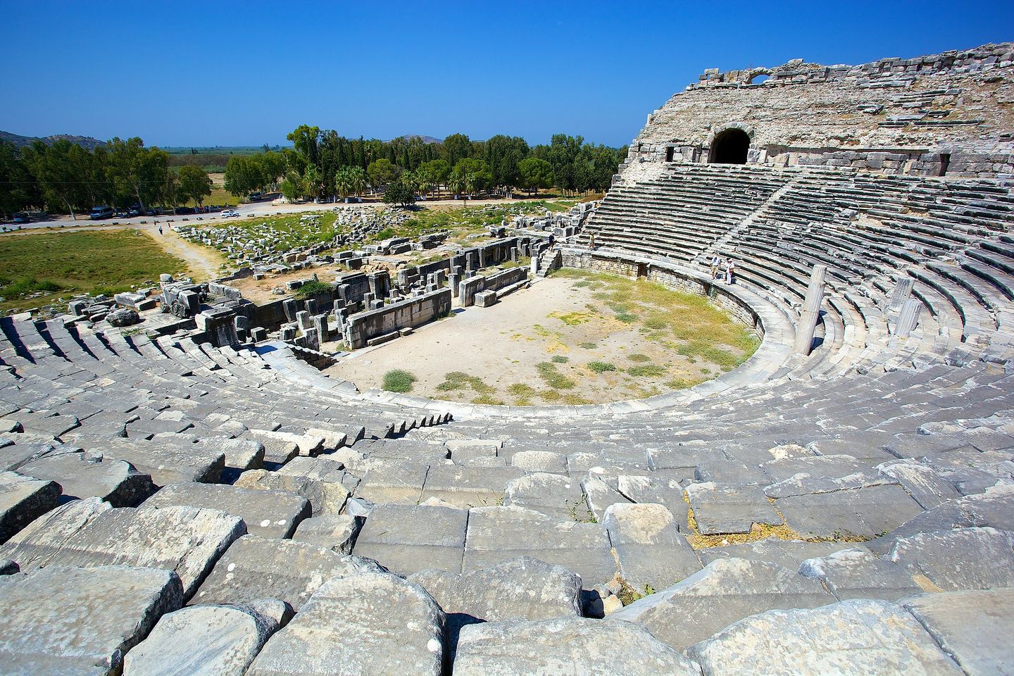 ruins of the ancient theater of miletus, turkey