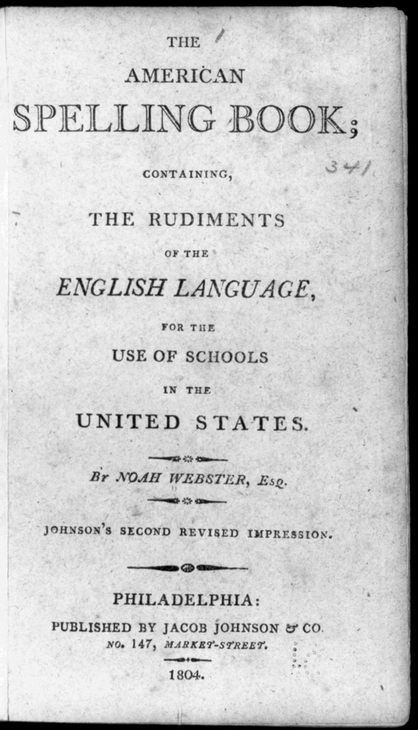 Title page of Noah Webster's The American Spelling Book, 1804 edition