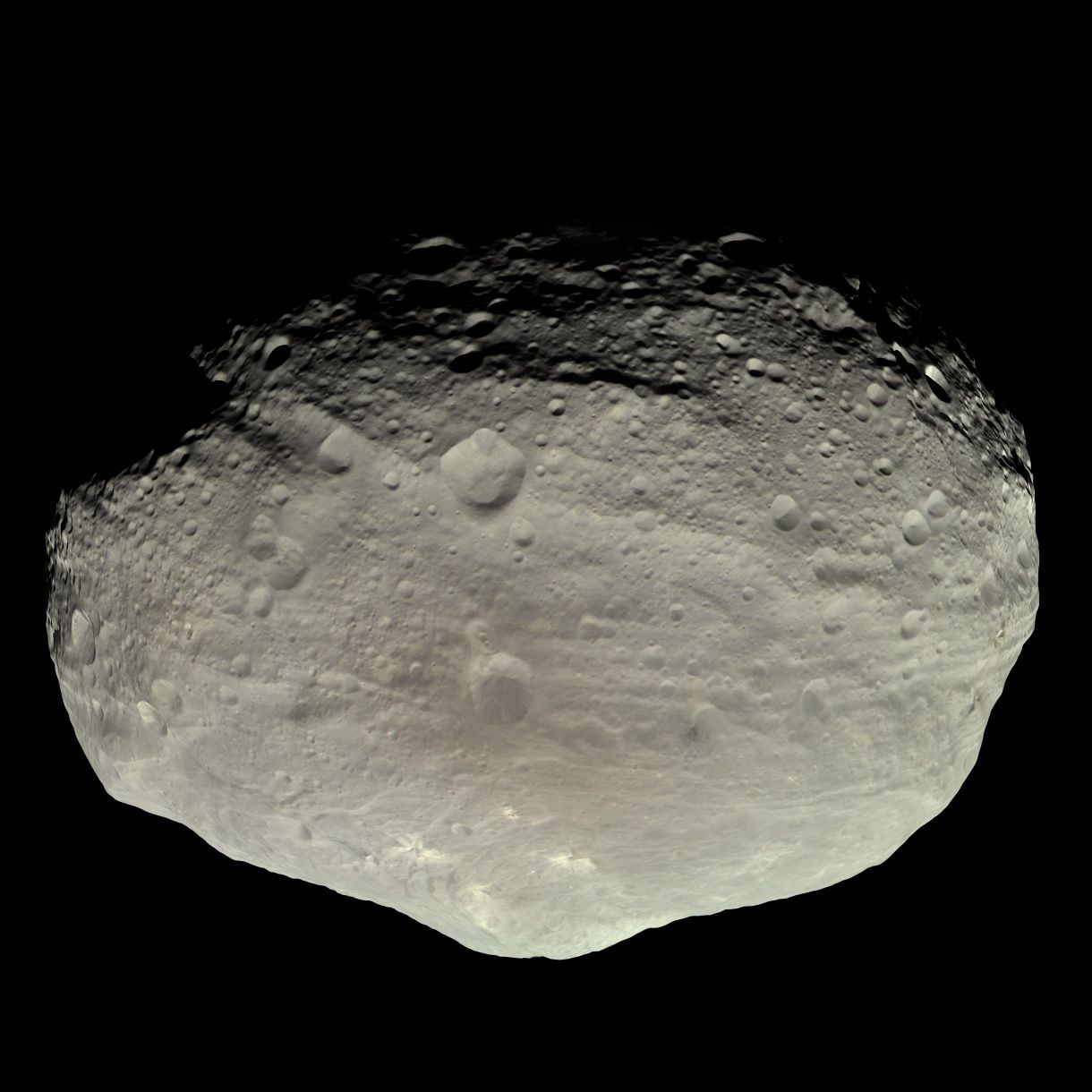 asteroid vesta in natural color as photographed by nasa's dawn spacecraft in 2011