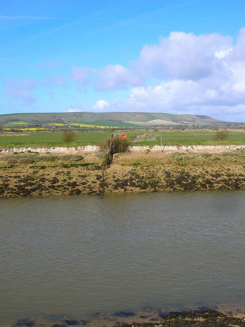 the river ouse winding through the sussex downs near rodmell, where virginia woolf drowned in 1941