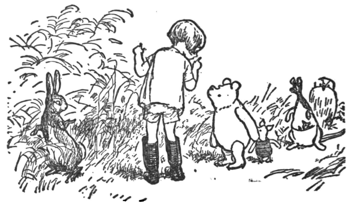 illustration of winnie-the-pooh by e.h. shepard from the original book