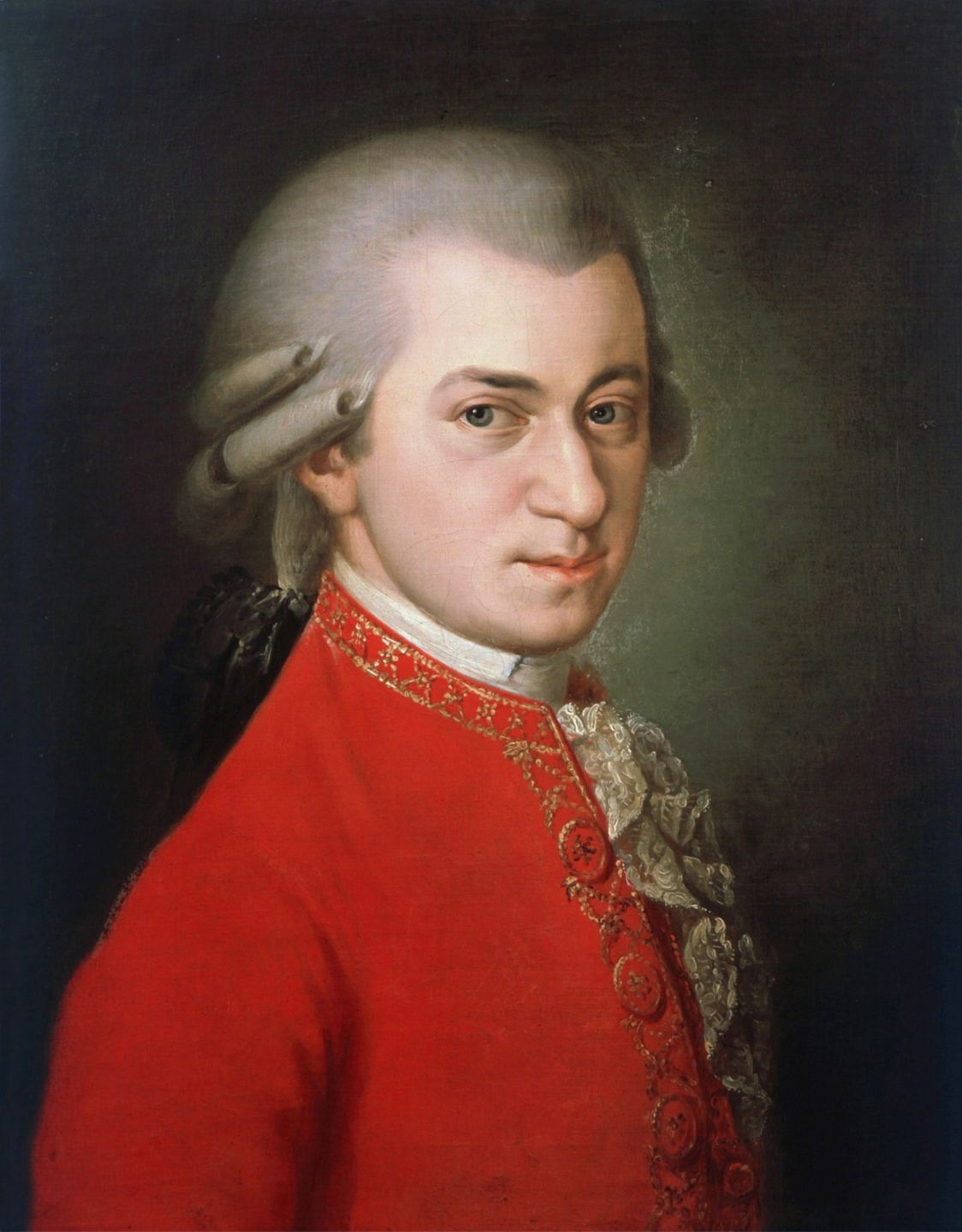 posthumous portrait of wolfgang amadeus mozart by barbara krafft, 1819