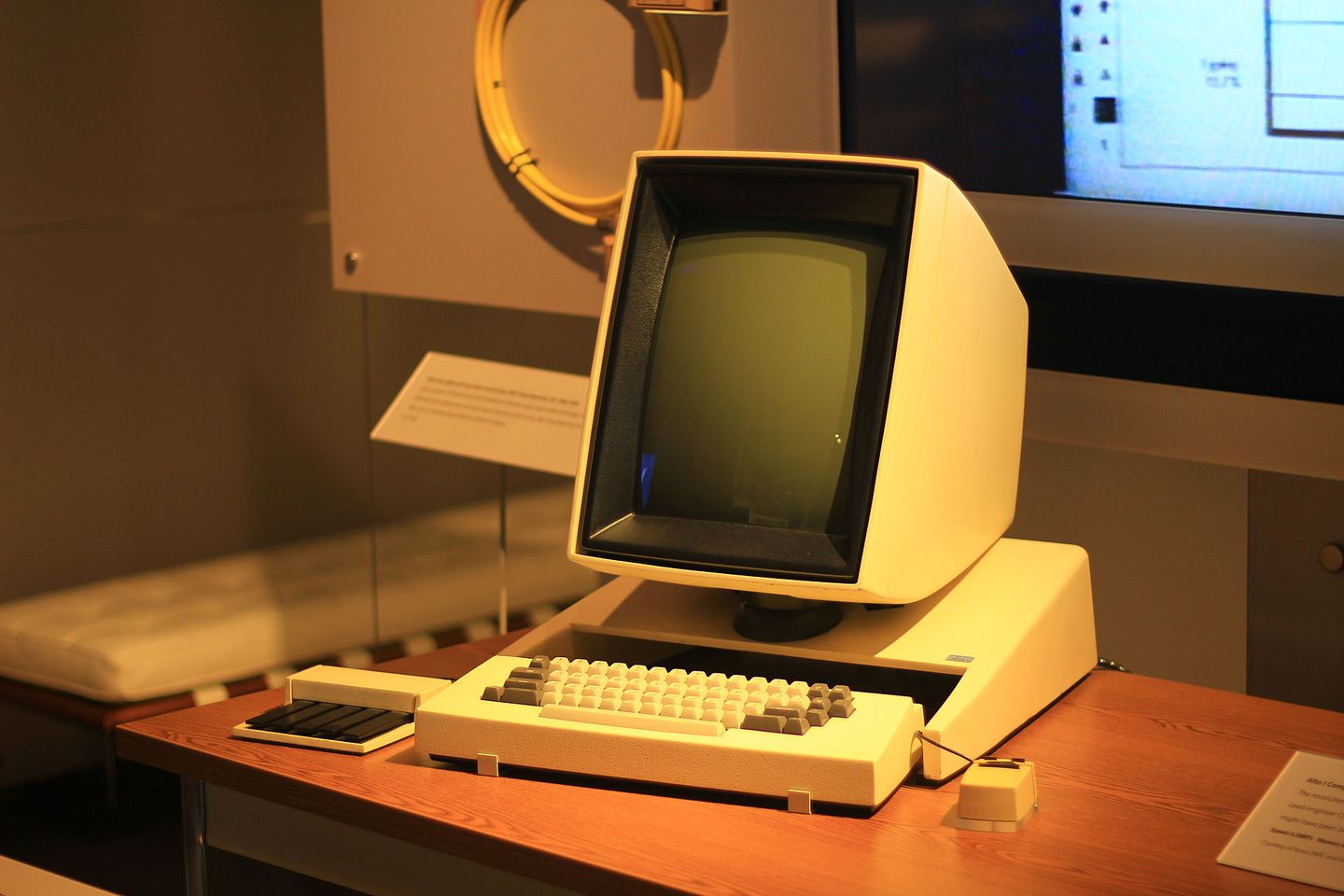 Xerox Alto computer with mouse and five-key chorded keyset